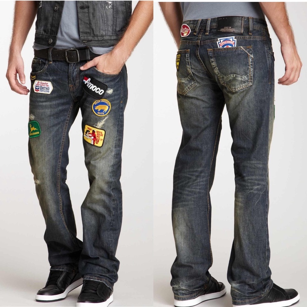Cult of Individuality Hagen Relaxed Jean Patchwork